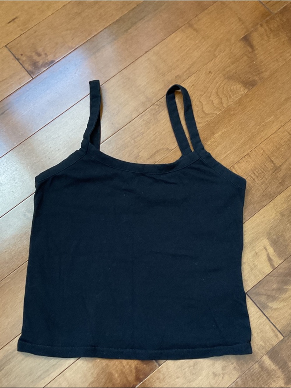 H&M Black Double-Strap Ribbed Tank Camisole